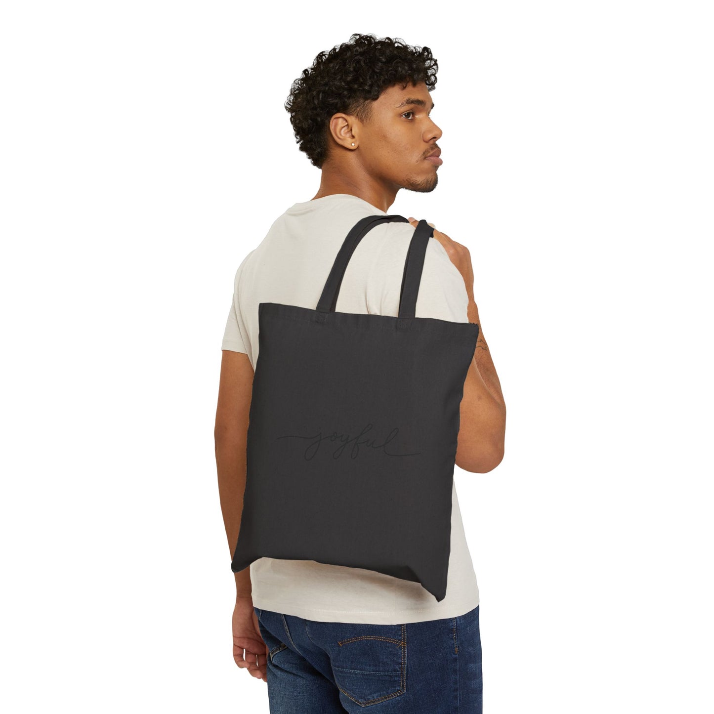 Joyful Cotton Canvas Tote Bag - Stylish & Eco-Friendly