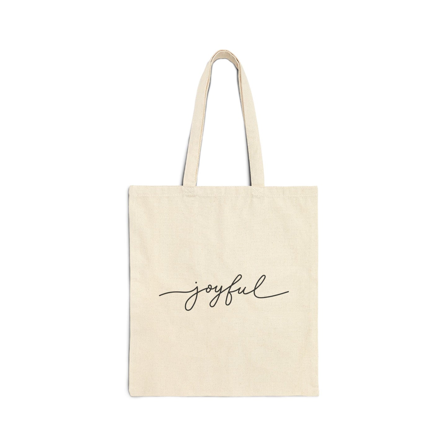 Joyful Cotton Canvas Tote Bag - Stylish & Eco-Friendly